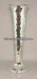 WEDDING PARTY HOME AND HOTEL DECORATION SILVER MOSAIC FLOWER VASE