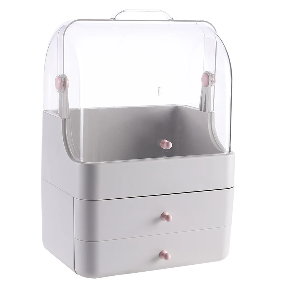 
Большой органайзер для косметики, коробка для хранения косметики и ювелирных изделий с пылезащитной крышкой, витрины с ящиками для ванной комнаты 