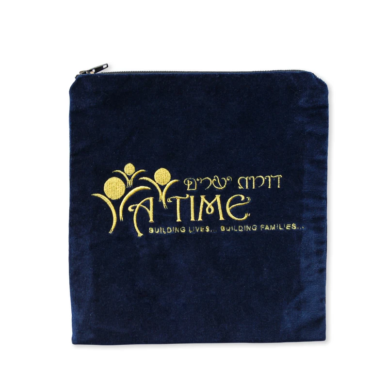 
Embroidery Designs tallit bags Wholesale Custom metallic Embroidery navy tefillin bag Velvet Tallit bag for Israel 