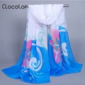 Clocolor Fashion Printed Chiffon Scarves for Women Bohemian Colorful Autumn Winter Scarf Female Fashion Shawl Scarves