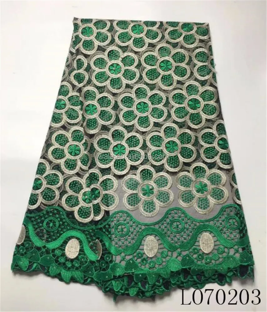 
LO70203- (1) green cheap embroidery dubai bridal french lace fabric wedding dress lace suppliers 