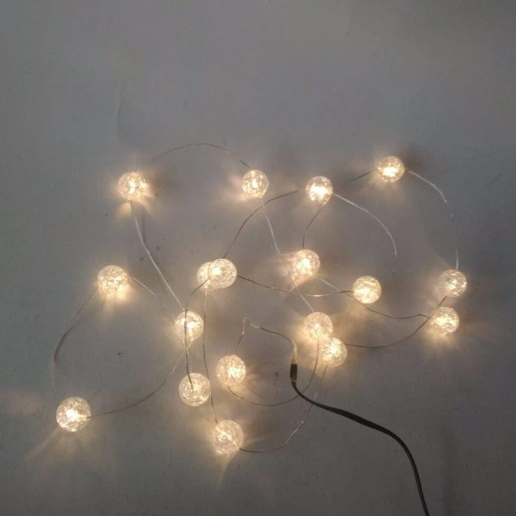Nordic Baby Decor Wedding Lamp Centerpieces Chinese Wholesaler Copper Wire Small Glass Ball Lights Pearl String Light