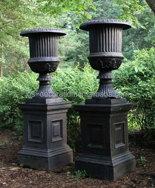 Traditional outdoor tall plant pots