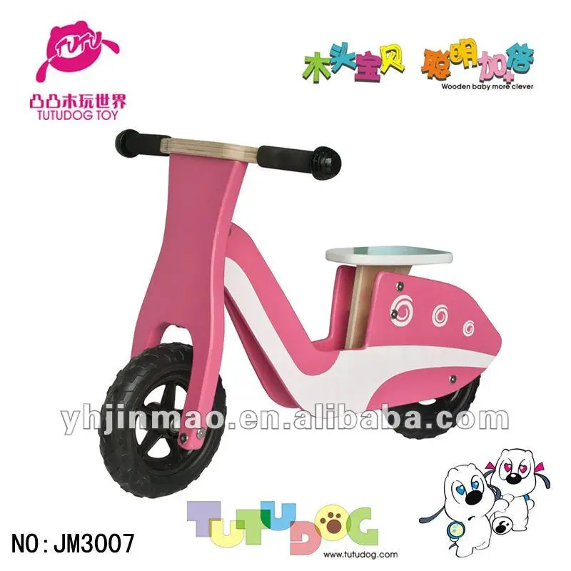 
8 inches EVA wheels pink wooden girls scooter without pedals 