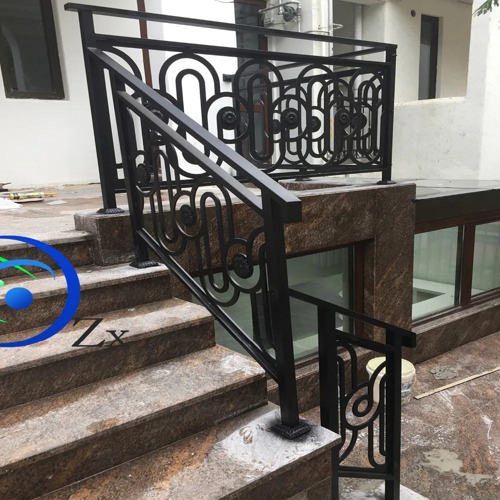 Outdoor galvanized mild steel iron balustrades with special designs/ balcony aluminum / external carbon steel railings