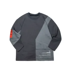 Killwinner spring and autumn round neck tshirts street tide casual grey stitching cotton long sleeve t shirt for man