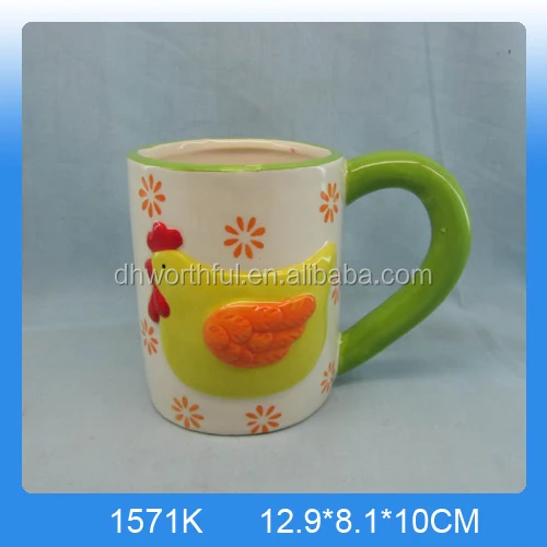 Высокое качество handpainting керамический петух кружка, петух чашки