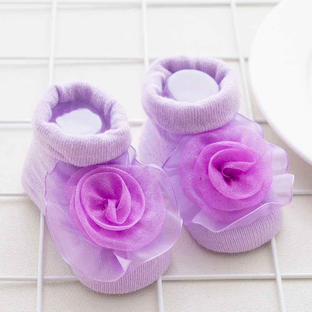 Pink Ankle Socks Flower  Meias Socks Kids Ankle 3D Girls Lace