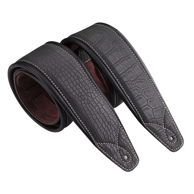 
3 1/4' High Quality Cowhide Padded Leather Guitar Bass Strap Guitar Belt 3 1/4'' High Quality Cowhide Padded Leather Guitar Bass Strap Guitar Belt with&nbsp; Crocodile Deisgn