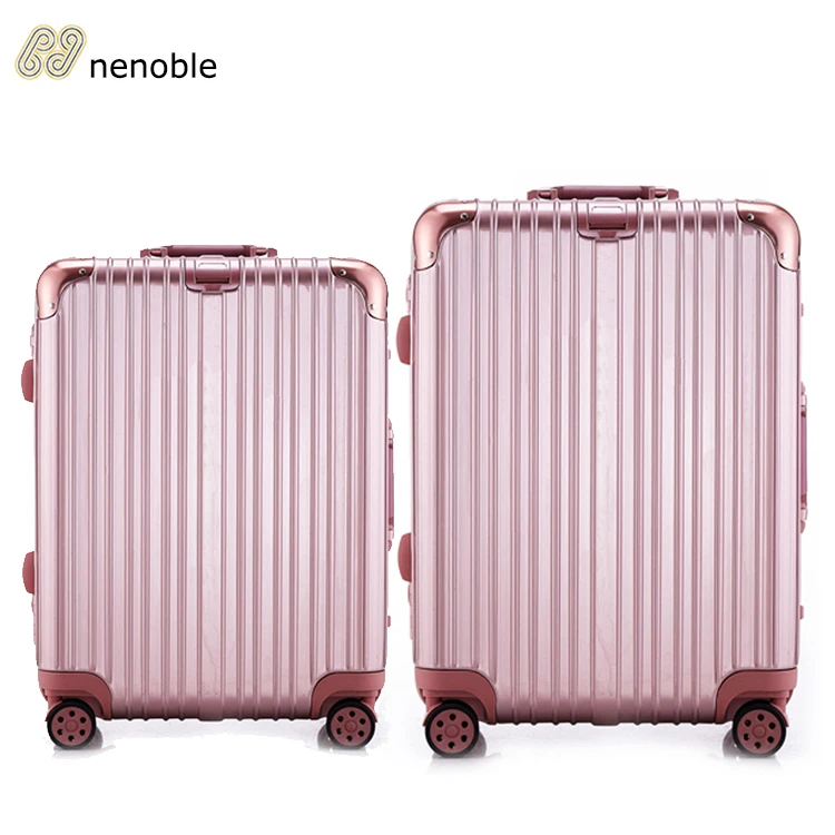 aluminum trolley luggage suitcase set with big capacity bag