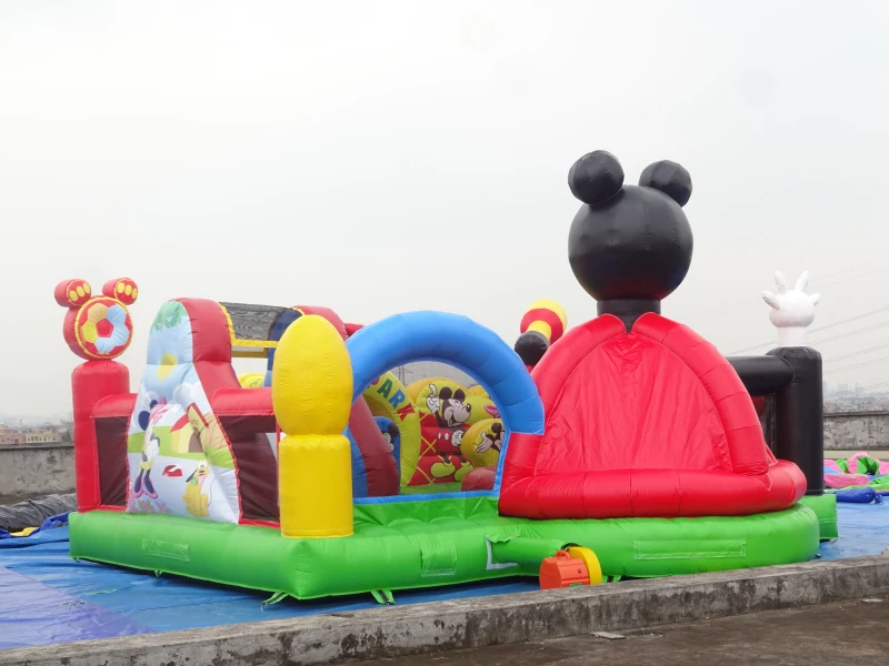 Outdoor Playground Mickey Mouse Inflatable Bouncer with Basketball Hoop
