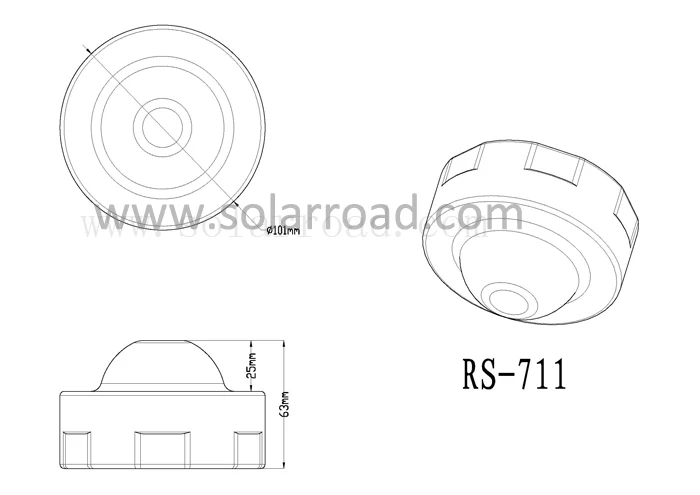 
SOLARROAD RS-711 Tempered Glass LED Solar Road Stud Reflector 