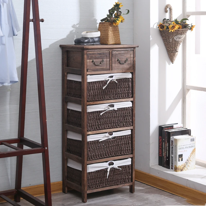 Rattan Drawer Living Room Furniture Kitchen Cabinet