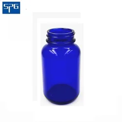 COBALT BLUE GLASS BOTTLE, 120ML, 38-400, FOR FOR FISHOIL CAPSULE