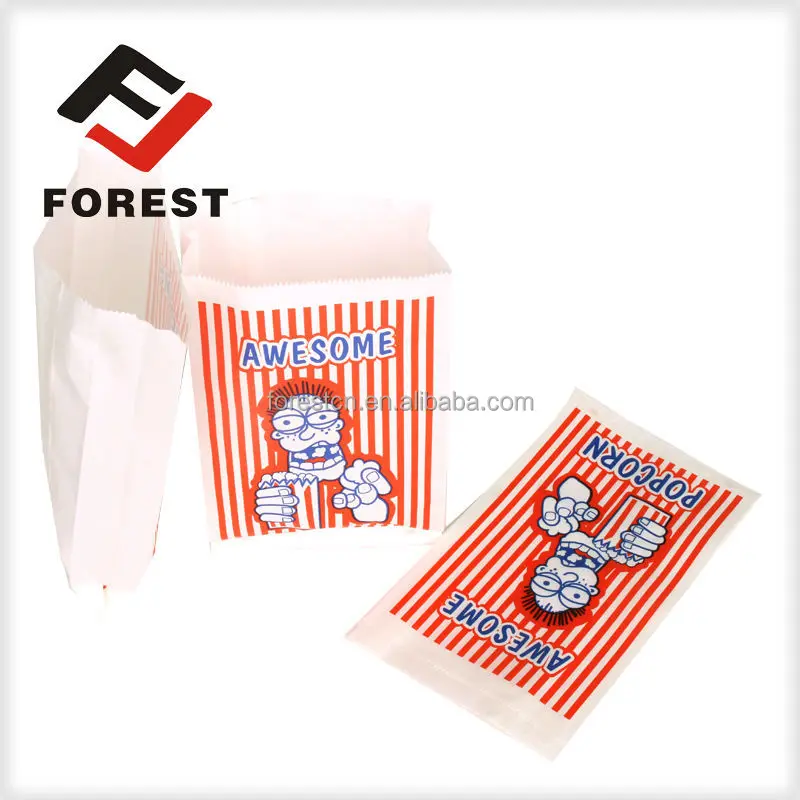 Free Mould Fee Stock Moulds Customized Logo Printed paper bag ,popcorn bags