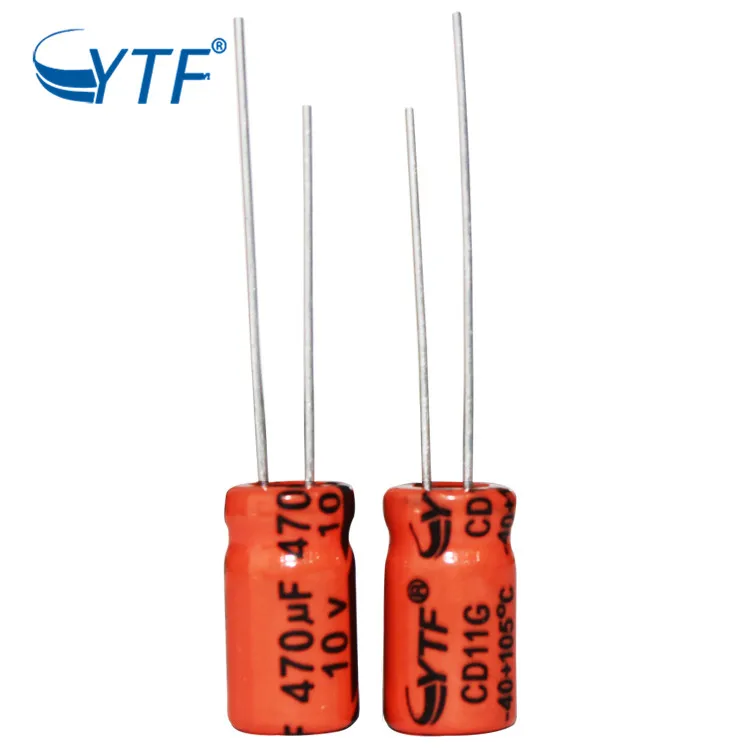 Радиальный типа 470 мкФ 10 В Dc алюминиевый электролитический конденсатор