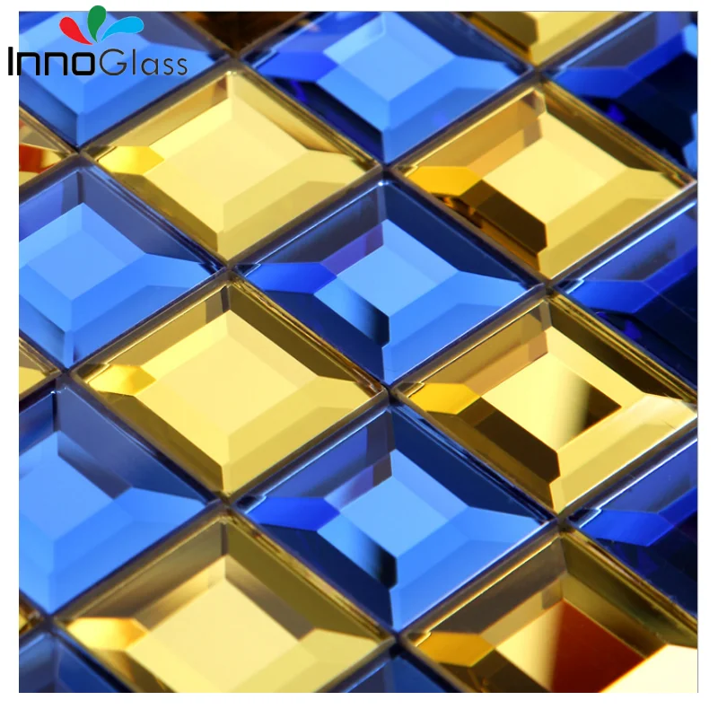 Seamless crystal glass 5 face edging mosaic mirror tile TV background wall