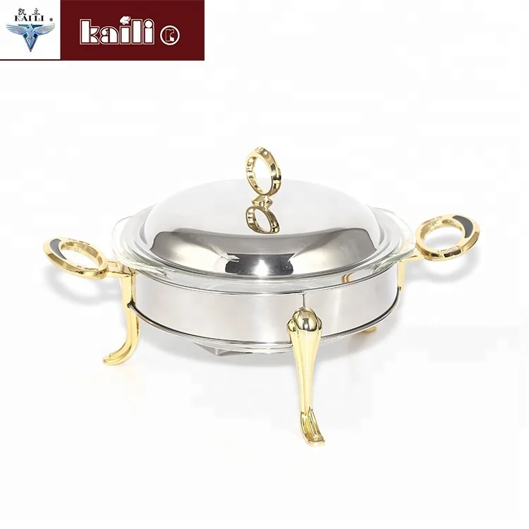 Hotel restaurant round design buffet server dish chafing