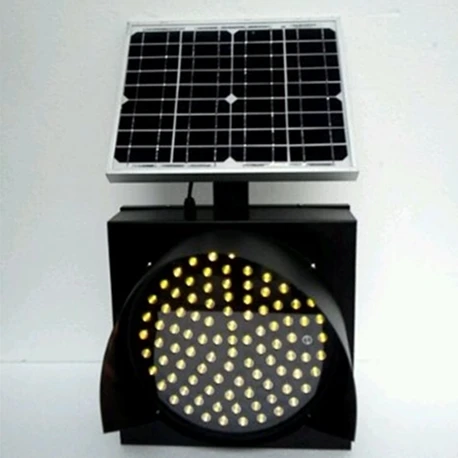 
300mm 1 aspect solar powered panel traffic warning light 
