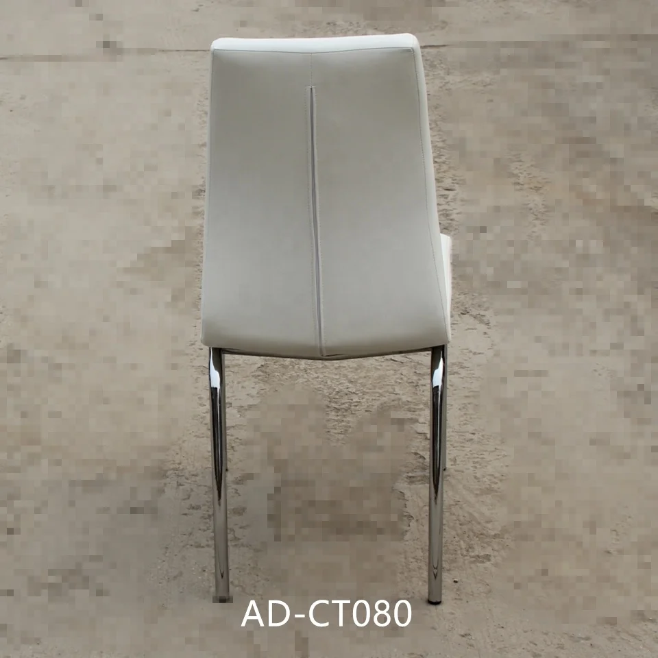 Wholesale  Leather Modern Chrome Black PU Dining Chair Design