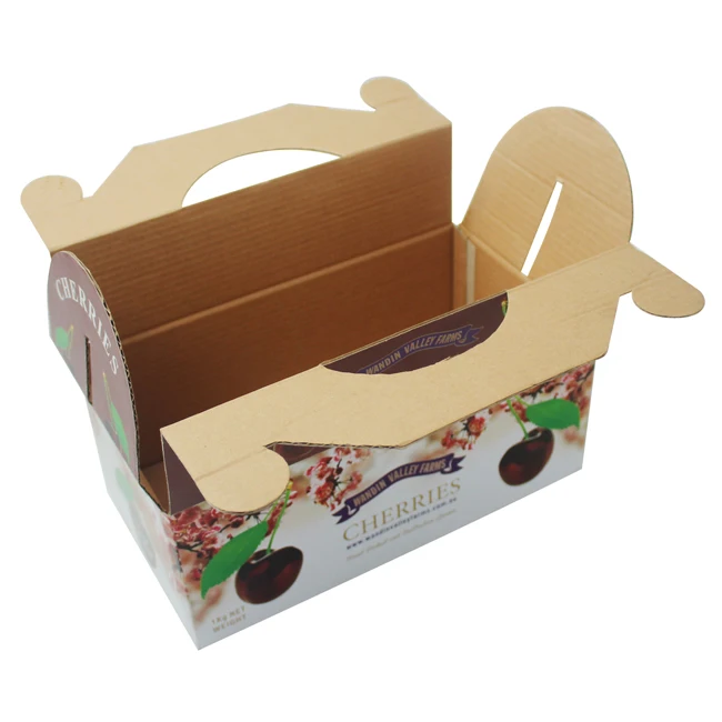 Customs Size OEM Die Cut Corrugated Cardboard Carton Box For 5kg Cereza Cartons Vegetable Fruit box