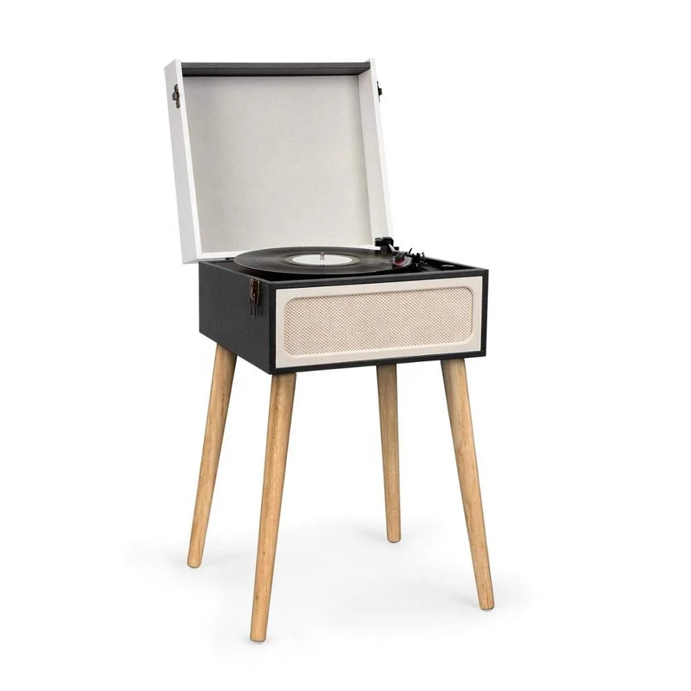 Wholesale modern turntable tocadiscos,wooden suitcase record player with legs