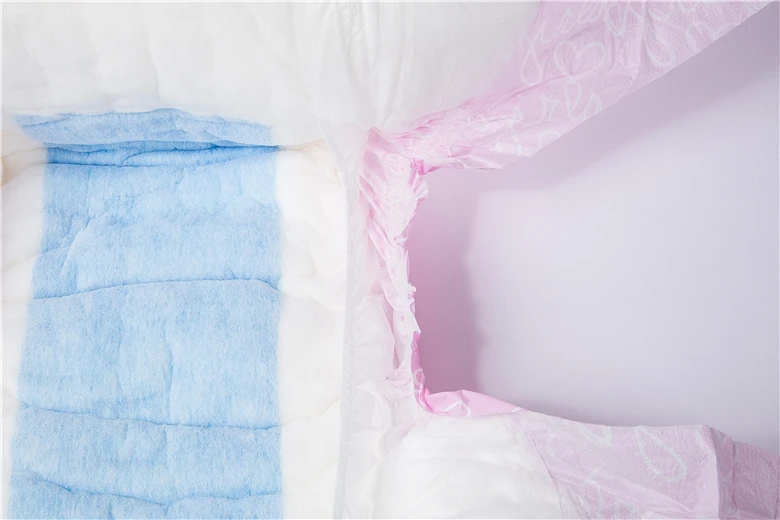 Breathable Pe Film Free Sample Test Waterproof Custom Print Ultra Thick Adult Diaper In Pink