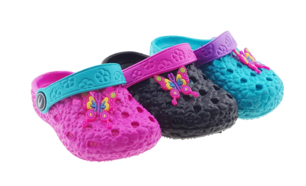 
hot sale new design cute baby girls clog slippers neoprene garden kids eva shoes with factory price 