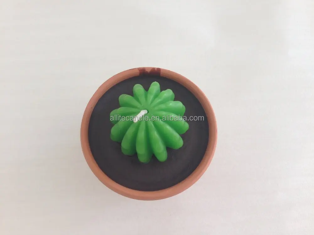 
2016 green color paraffin wax cactus plant as wedding favors gifts 