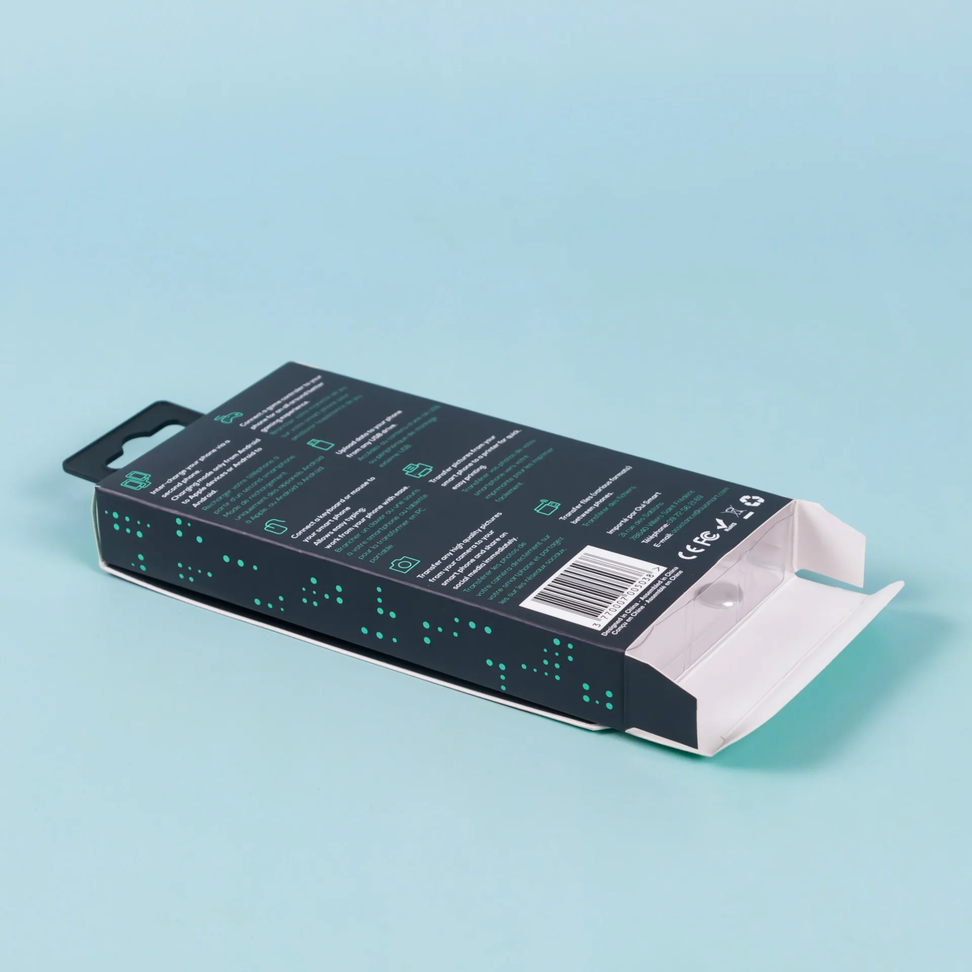 popular design custom cardboard mobile phone charger packing usb cable packaging box