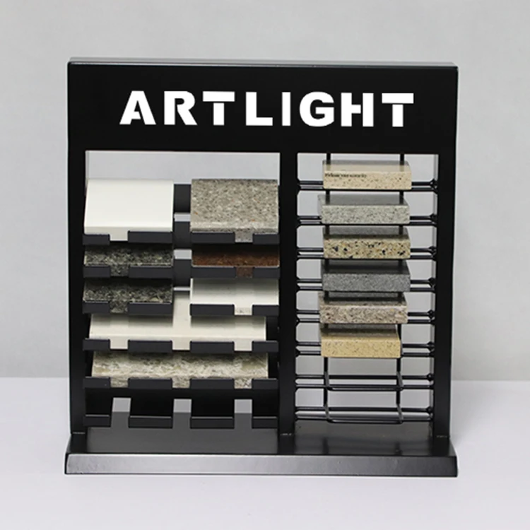 
Cheap Desktop Plastic Display Rack for Marble Quartz Sample 