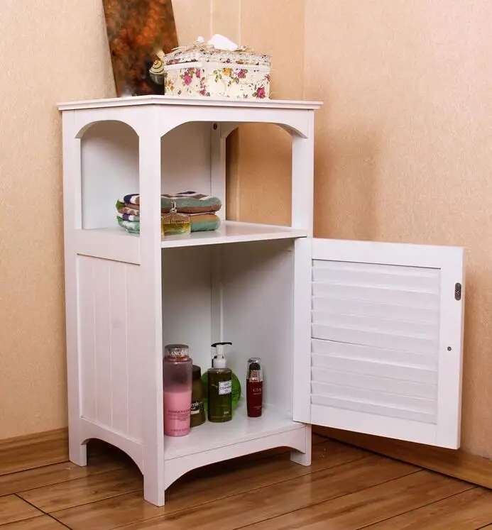 Living room wooden storage rack shelving units with bins