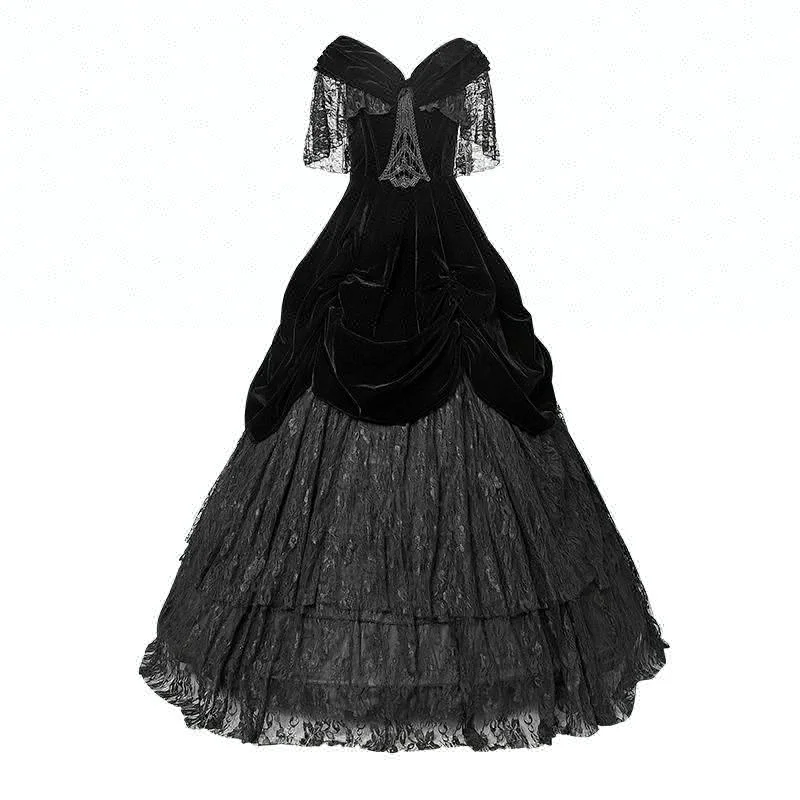 PUNK RAVE Q-273 Velvet Gothic Lolita Party Evening Dress