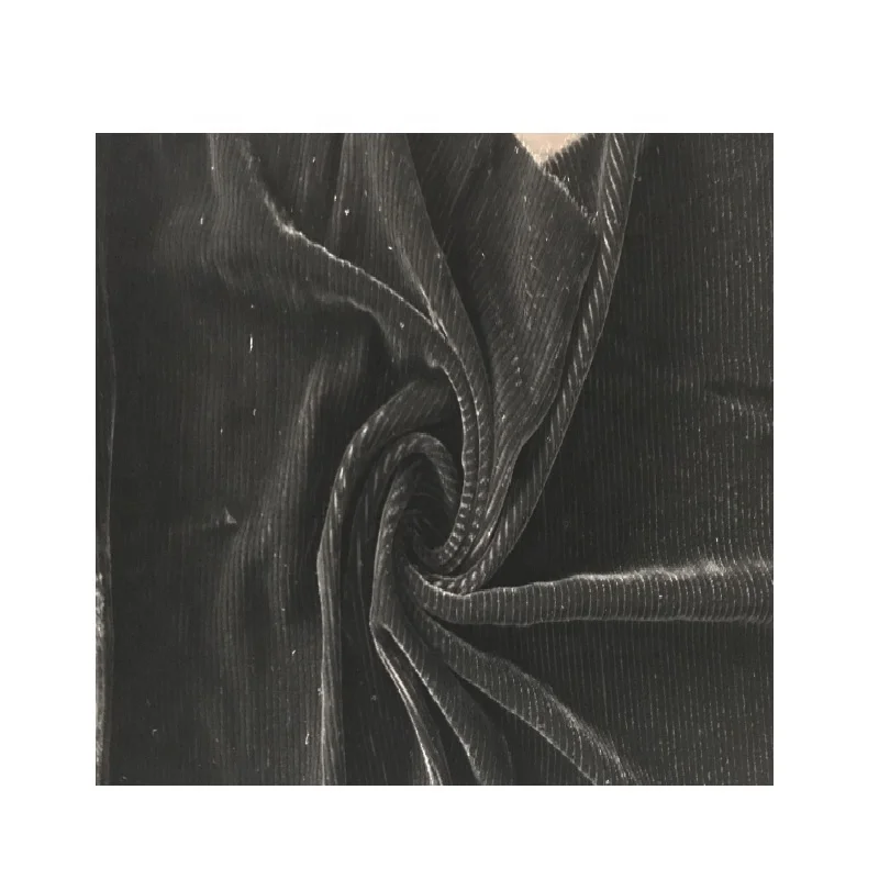 black silk velvet stripe fabric