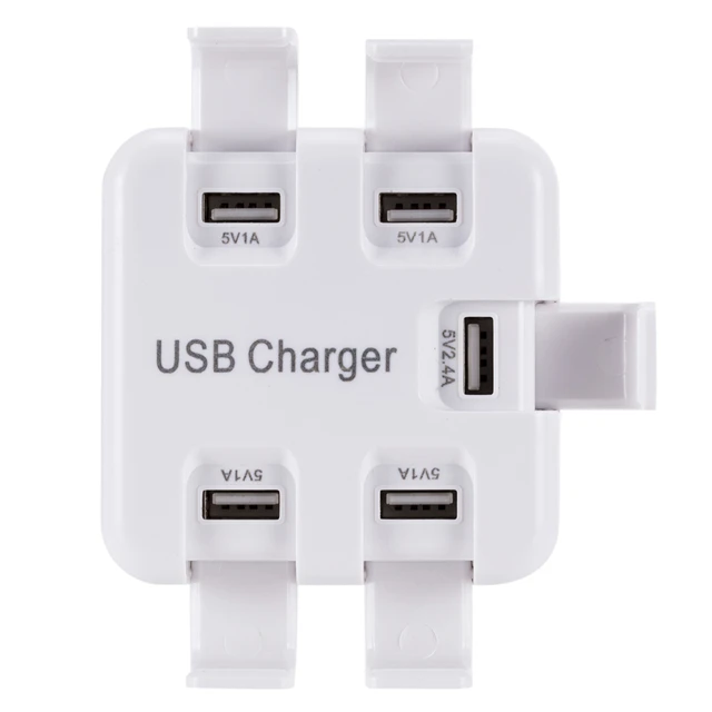 
Portable Mobile Phone USB Quick Charger Portable Desk Wall Charge Mini Desktop 5 Port Fast Charging Station 