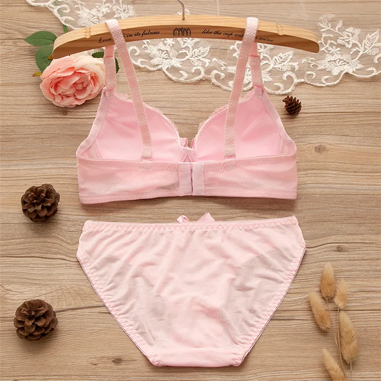 Wholesale latest design bien set cotton bra lace panties bra & brief sets young girl bra set