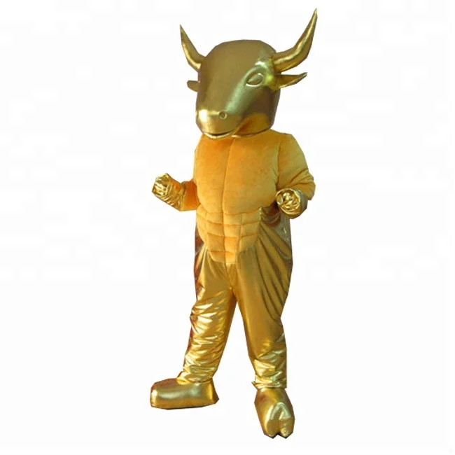 
Adult unisex animal golden bulls mascot costumes 