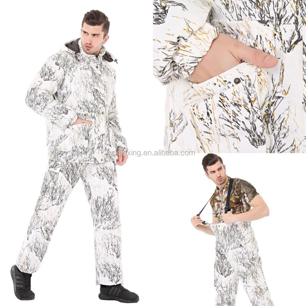 Snowfield Outdoor hunting camouflage clothing snow suit jacket winter coat white