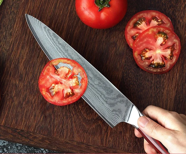 damascus Kitchen Chef Knife Set  chopping  knife  Paring Knife  with Razor Sharp Blade