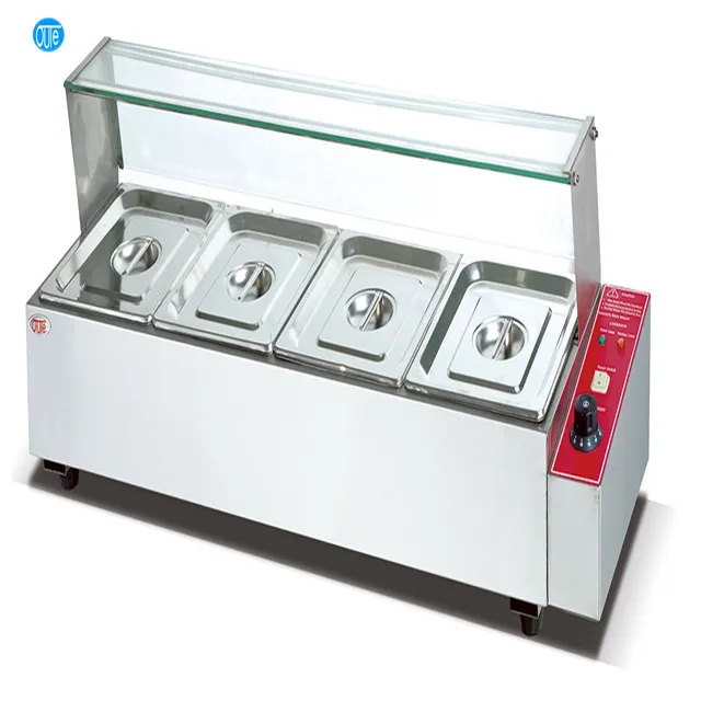 Wholesale Stainless Steel Electric Bain Marie With Glass (4-pans)