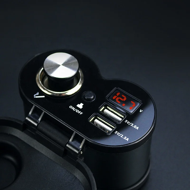 12 В алюминий сплав Мотоцикл Авто прикуриватели разъем 3A Dual Usb зарядное устройство водонепроницаемый переключатель вольтметр
