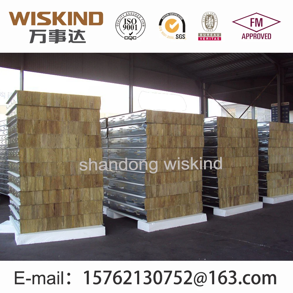 Огнеупорный rockwool сэндвич-панели, В класс противопожарные сэндвич-панели, Строительство изоляцией панели