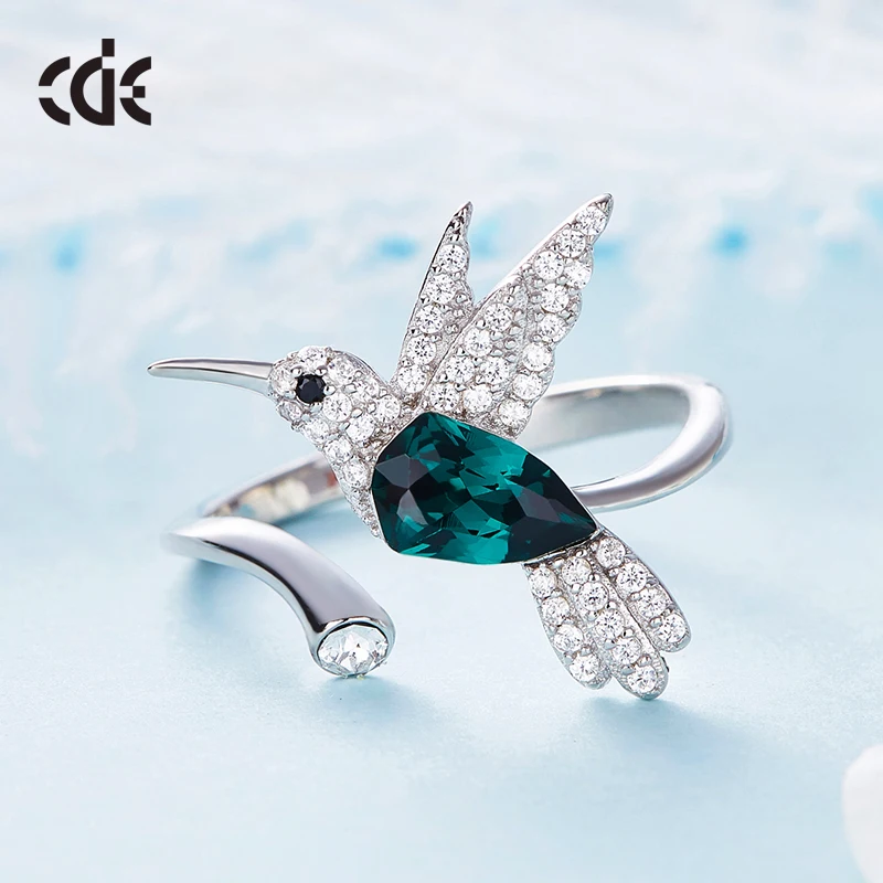 Bague 925 Branded Jewellery Crystal Bird Silver Ring For Women