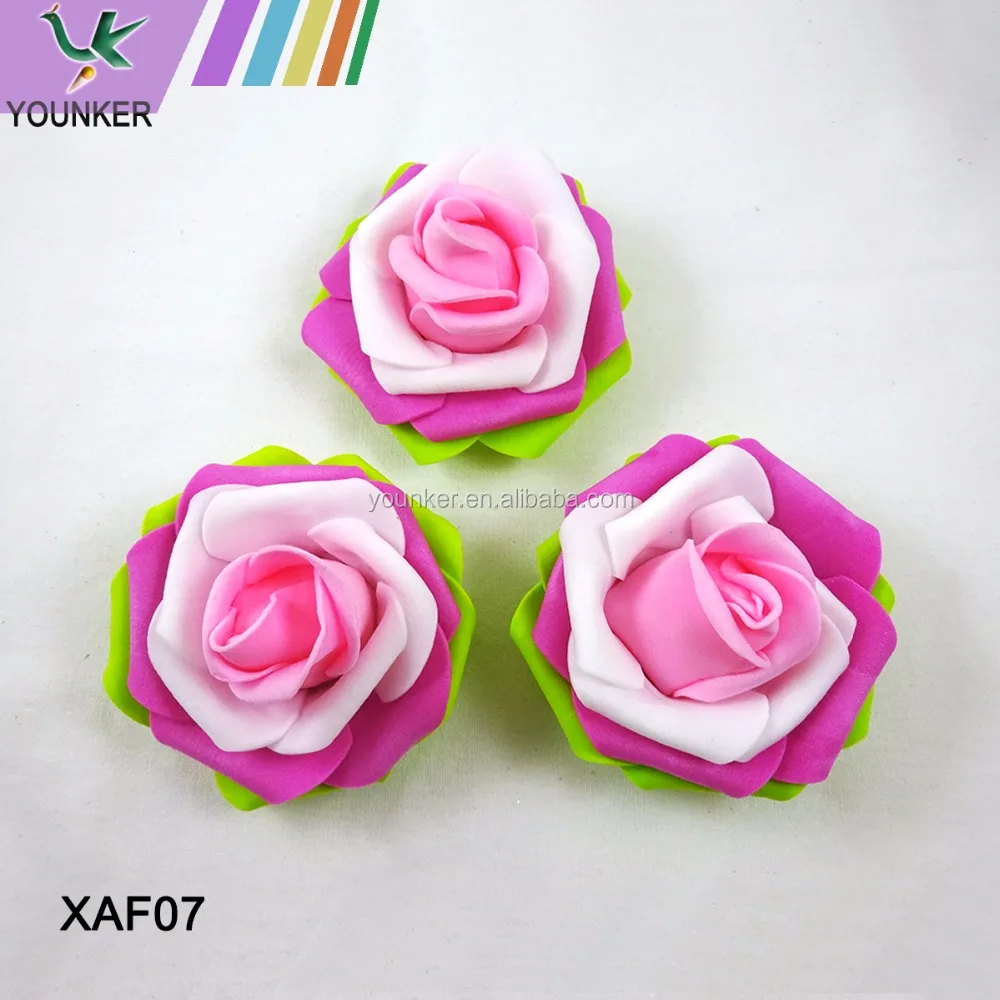 
8CM Cheap Artificial colorful EVA Foam Rose Flowers Head for Wedding Decoration 
