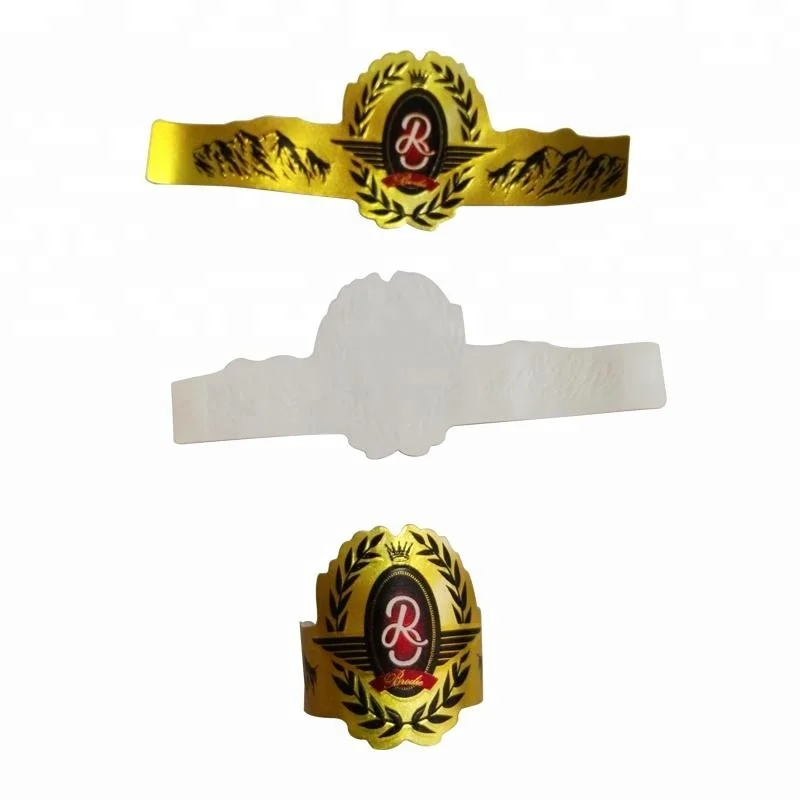Minsda Cigar Label Custom Printing Embossed Gold Stamping Cigar Band Label