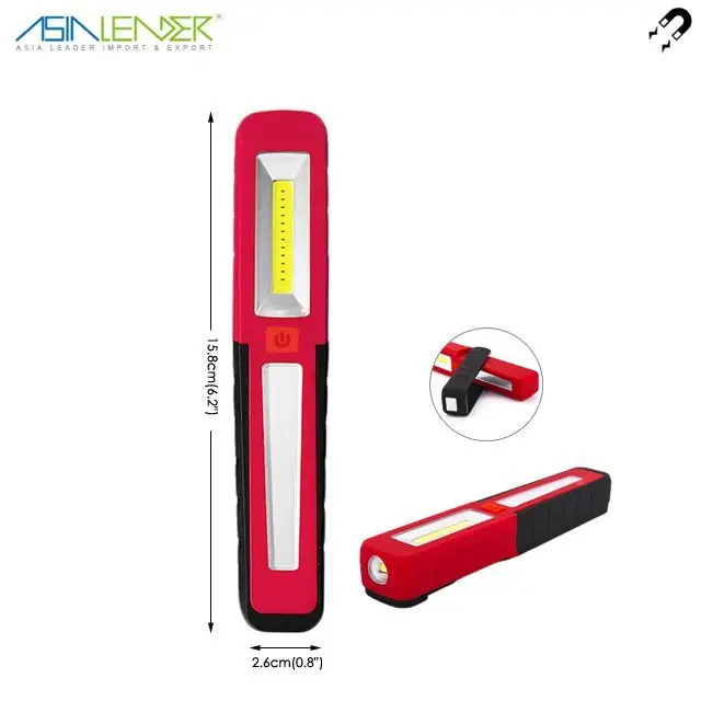 BT-6345 Magnetic AAA Battery Powered Pen Inspection Lamp W/2 Light Modes Adjustable Stand and Clip for Home Car COB Work