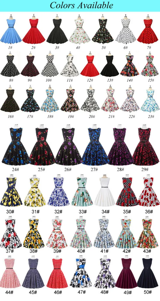 CL6086 Grace Karin Hot Sale Women Clothing Summer Dresses Women Pinup Retro Robe Rockabilly 50s Vintage Dress