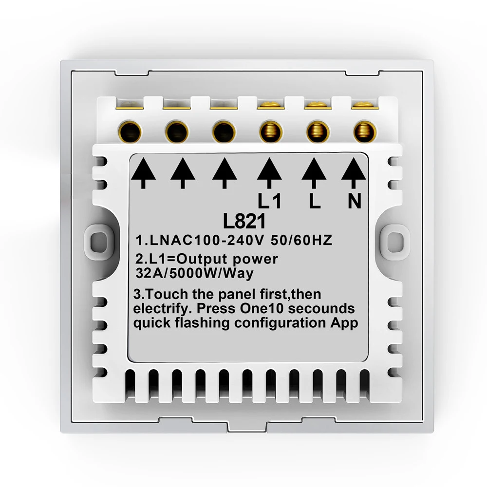 1 Gang 40A Remote Control Wall Touch App WiFi Smart Light Wireless Switch