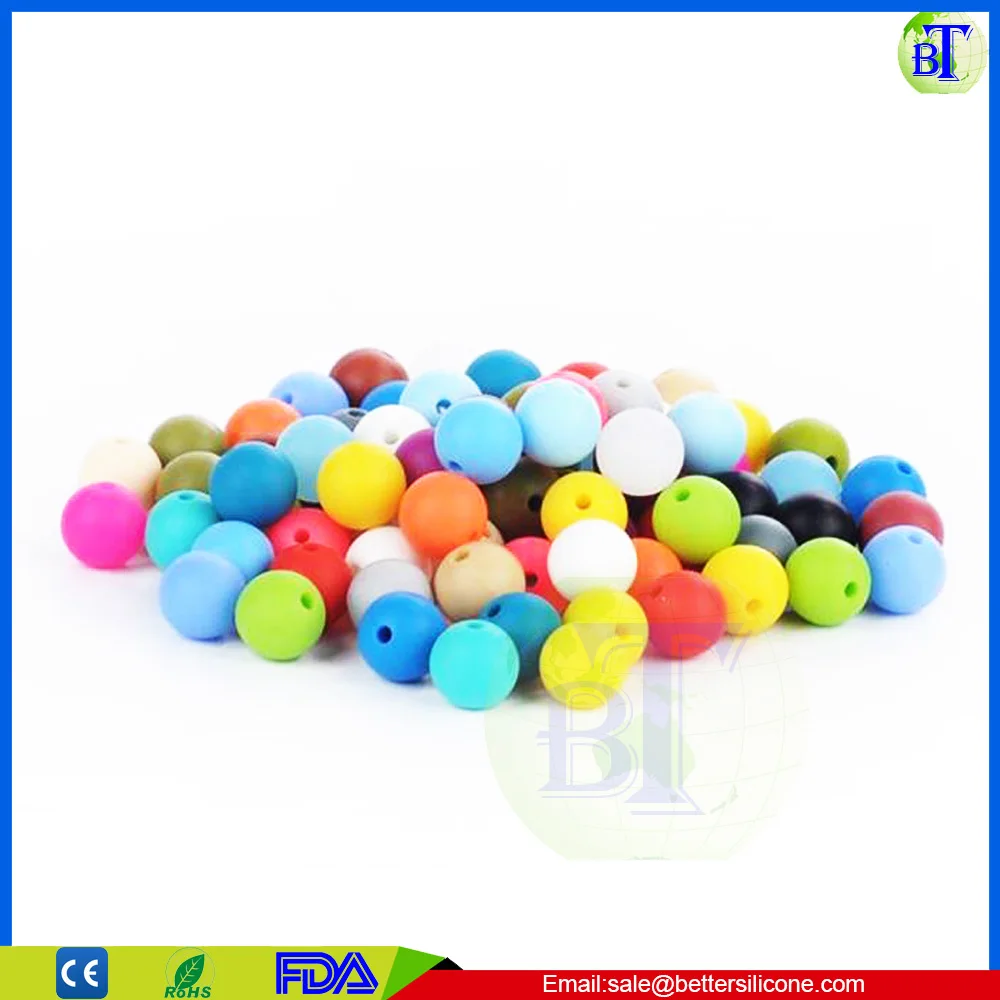 
Amazon hot selling food grade Round Silicone Baby Teething Beads Wholesale 