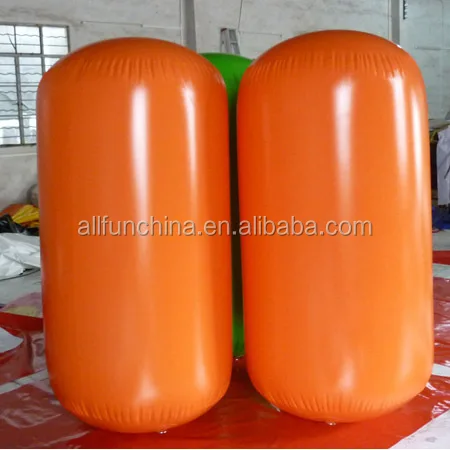 inflatable buoys in cylinder tube shape for water triathlons advertising